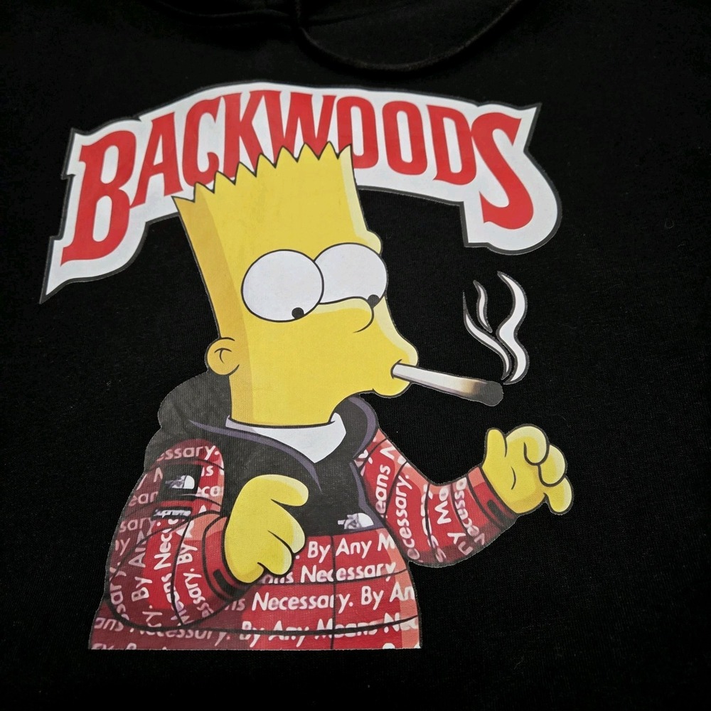 Backwoods XBart Simpson Black Hoodie Size Large  420, Weed